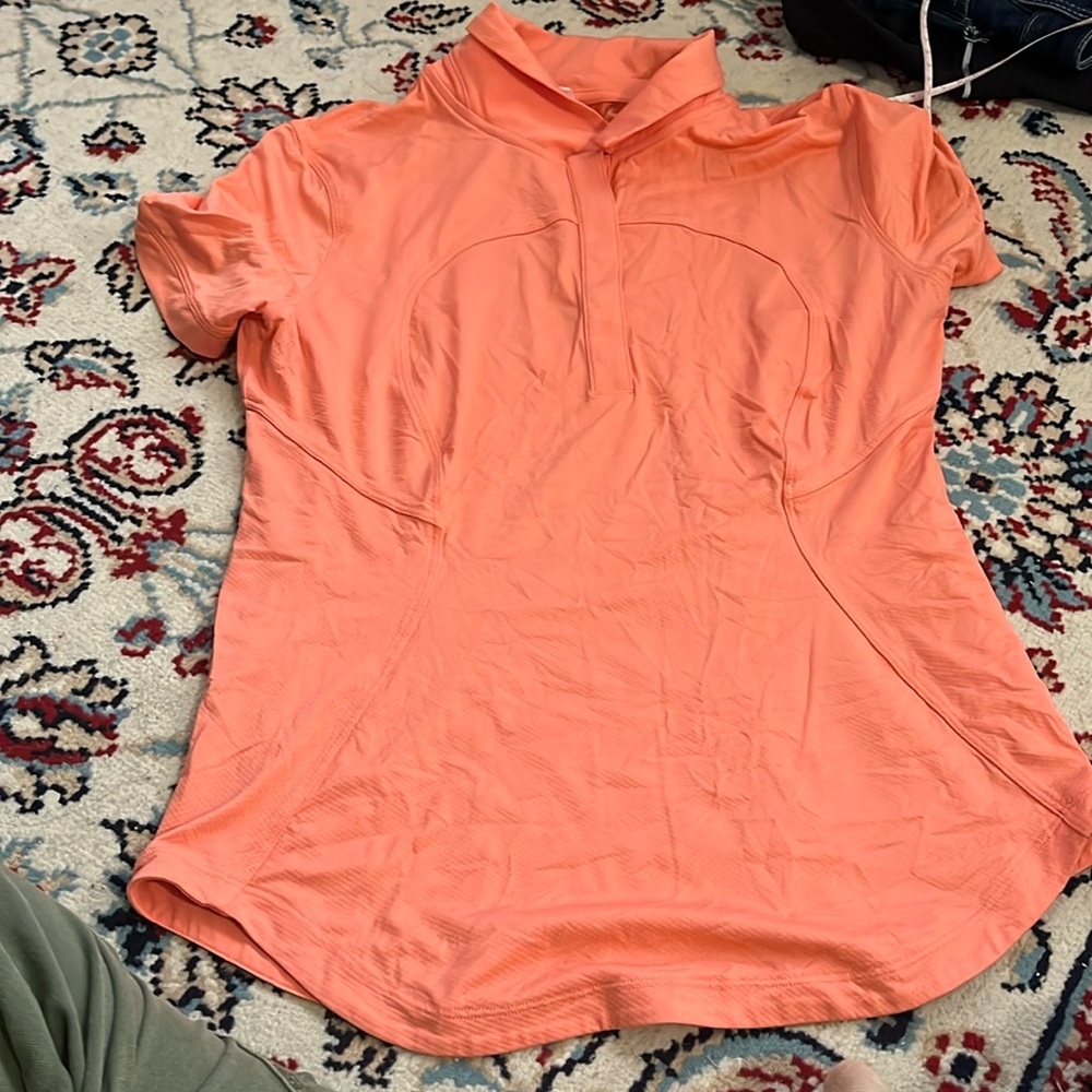 lululemon athletica Coral Short Sleeve Polo Top